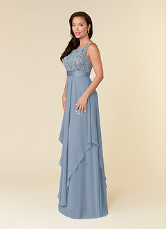 Azazie Xella Abiti per la Madre della Sposa Abito A-Line in Chiffon Pizzo Blu Polveroso image2