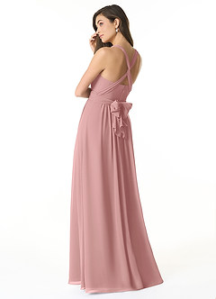 Azazie Olani Bridesmaid Dresses Dusty Rose A-Line Off the Shoulder Chiffon Convertible Dress image3