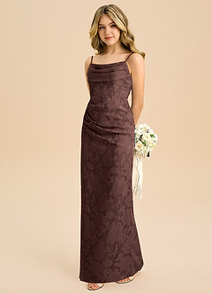 Azazie Mai Junior Klä av Tubklänning i Blommig Utbrändhet Plisserad image1