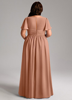 Azazie Verna Maternity Bridesmaid Dresses A-Line V-Neck Ruched Chiffon Floor-Length Dress image12