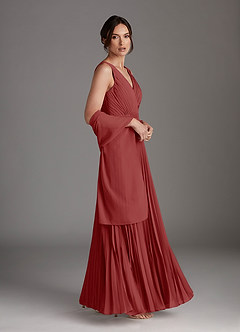 Azazie Kris Mother of the Bride Dresses Rust A-Line Sequins Chiffon Dress image3