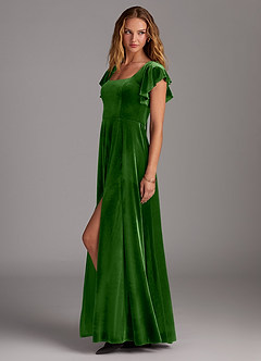 Azazie Bondi Bridesmaid Dresses Ivy A-Line Side Slit Velvet Dress image5