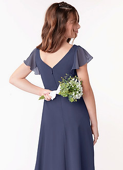 Azazie Omari Junior Stormy A-Line Ruched Chiffon Dress image3