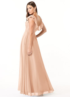 Azazie Jinny Bridesmaid Dresses English Rose A-Line Square Neckline Ruched Chiffon Dress image7