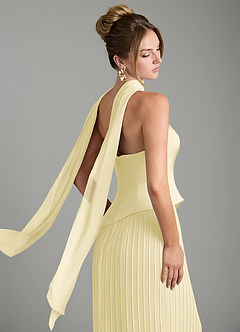 Azazie Tierney Bridesmaid Dresses Lemon Sorbet A-Line Strapless Chiffon Convertible Dress image11