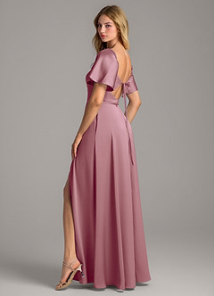 Azazie Chloe Final Sale Vintage Mauve A-Line Sweetheart Neckline Stretch Satin Dress image2