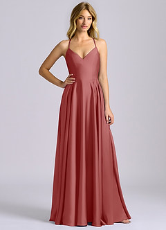 Azazie Truce Bridesmaid Dresses Antique Rose A-Line Stretch Satin Dress image2