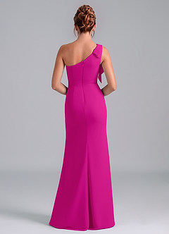 Azazie Rinna Jurken voor bruidsmeisjes Jurk van Chiffon met Zeemeermin One-Shoulder Fuchsia image2