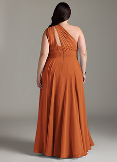 Azazie Charlize Bridesmaid Dresses Cinnamon A-Line One Shoulder Chiffon Dress image8
