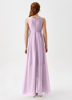 Azazie Lizette Junior Frosted Lilac A-Line Pleated Chiffon Dress image6