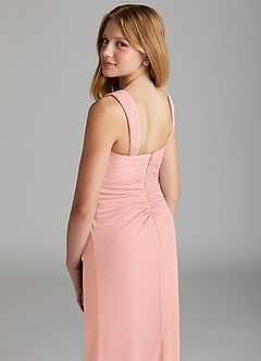 Azazie Jesaphine Junior Rosette Sheath Pleated Mesh Dress image6