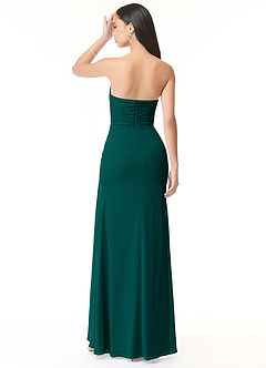 Azazie Darria Robes de demoiselle d'honneur Robe Fourreau Convertible en Mousseline extensible Plissee mit quadratischem Ausschnitt Vert Pin image2
