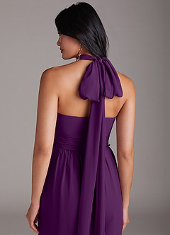 Azazie Lamara Bridesmaid Dresses Grape Off the Shoulder Chiffon Convertible Jumpsuit image10