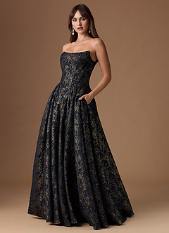 Skyla Maxi Klänning Förgylld Midnatt image3