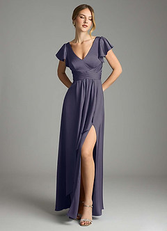 Azazie Omari Bridesmaid Dresses Stormy A-Line Stretch Satin Dress image1