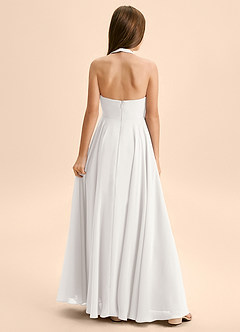 Azazie Kady Junior White A-Line Sweetheart Neckline Chiffon Dress image2
