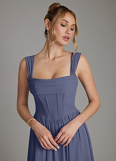 Azazie Caterina Bridesmaid Dresses Stormy A-Line Corset Chiffon Dress image3