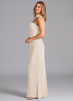 Azazie Lusinda Bridesmaid Dresses White Alabaster Mermaid Strapless Stretch Satin Dress image5