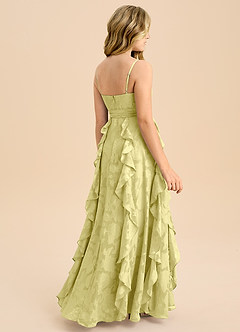 Azazie Peyton Junior Vestido de Sorbete De Limón de Devorado Floral de Corte en A con Plisado image2