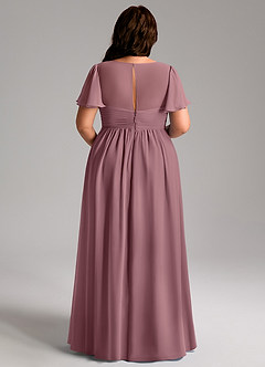 Azazie Verna Maternity Bridesmaid Dresses A-Line V-Neck Ruched Chiffon Floor-Length Dress image12
