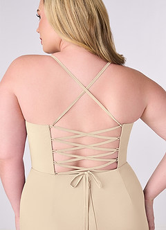 Barbie ♥ Azazie Bridesmaid Dresses Champagne Sheath Corset Chiffon Dress image8