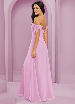Barbie ♥ Azazie Vestidos de damas de honor Vestido de Rosa Caramelo de Gasa de Corte en A Convertible con Vestidos sin tirantes image6