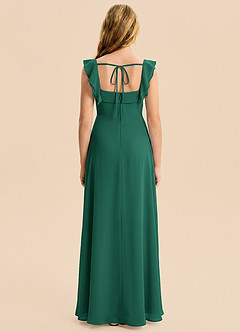 Azazie Nori Junior Emerald A-Line Ruched Chiffon Dress image2