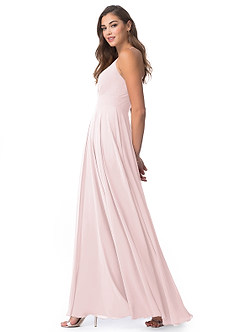 Azazie Avelina Bridesmaid Dresses A-Line V-Neck Pleated Chiffon Floor-Length Dress image3