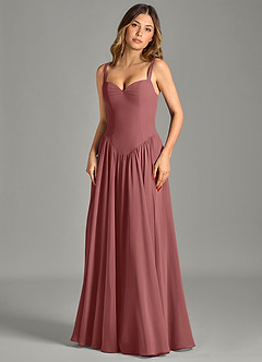 Azazie Evadina Suknie dla druhen Linia A Gorset Szyfon Do ziemi Sukienka image4