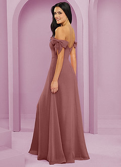 Barbie ♥ Azazie Vestidos de damas de honor Vestido de Rosa Del Desierto de Gasa de Corte en A Convertible con Vestidos sin tirantes image13