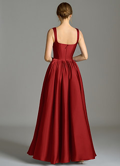 Azazie Verina Abiti da Damigella Abito A-Line in Raso Elasticizzato Plissettato Melograno image6