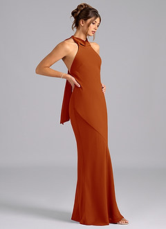 Azazie Velli Bridesmaid Dresses Paprika Mermaid Bow Chiffon Dress image4