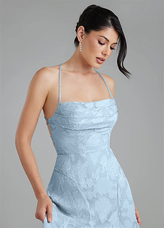 Azazie Tatum Bridesmaid Dresses Sky Blue A-Line Corset Floral Burnout Dress image3