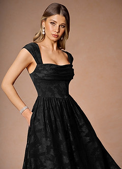 Hazel Black Pleated Maxi Dress image3