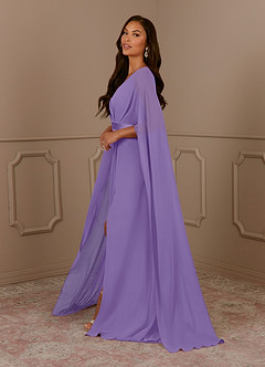 Azazie Isa Mother of the Bride Dresses Tahiti A-Line V-Neck Pleated Chiffon Dress image2