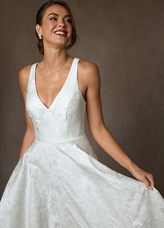 Azazie Olivette Suknie ślubne Suknia balowa Pasek Żakard kwiatowy Pociąg Kapliczny Sukienka image5