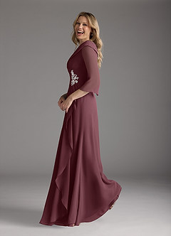 Azazie Jaycee Mother of the Bride Dresses Sangria A-Line Chiffon Dress image3