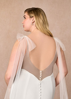 Azazie Sharen Wedding Dresses Diamond White Cocoa Mermaid Stretch Crepe Dress image14