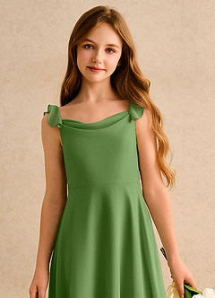 Azazie Puppy Girls Formal Flower Girl Dresses Basil A-Line Pleated Chiffon Dress image6