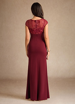 Azazie Santa Clarita vestidos de madre de la novia Vestido de Cabernet de Crepé elástico de Sirena con Lentejuela image6