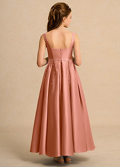 Azazie Mochi Girl vestidos de niña de las flores Vestido de Mai Tai de Satin Mate de Princesa con Plisado image2