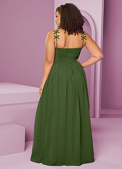 Barbie ♥ Azazie Bridesmaid Dresses Olive A-Line Pleated Chiffon Dress image8