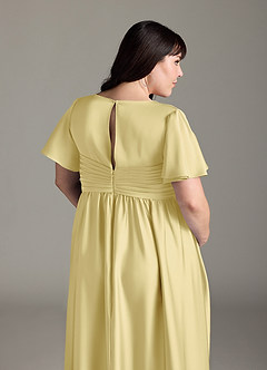 Azazie Verna Gravid brudtärna klänningar Klänning A-Line Ruched Golvlängd Stretch Satin image10