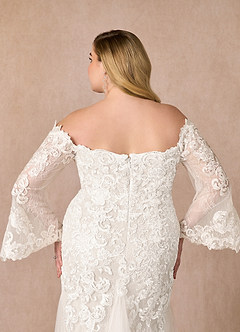 Azazie Arlette Wedding Dresses Diamond White Mermaid Sweetheart Sequins Tulle Dress image12