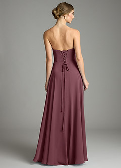 Azazie Ayla Abiti da Damigella Abito A-Line in Chiffon Scollo a Cuore Sangria image4