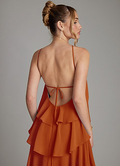 Azazie Deena Bridesmaid Dresses Paprika A-Line Ruched Chiffon Dress image6