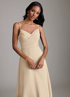 Azazie Kali 신부 들러리 드레스 A라인 주름진 쉬폰 바닥 길이 드레스 image5