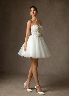 Azazie Anaiza Robes de mariée Robe Princesse en Dentelle Sans bretelles Diamant Nude image3