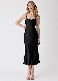Thalassa Black 100% Washable Silk Slip Dress image2