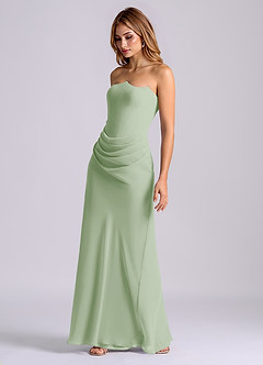 Azazie Debby Bridesmaid Dresses Dusty Sage Mermaid Strapless Chiffon Dress image3